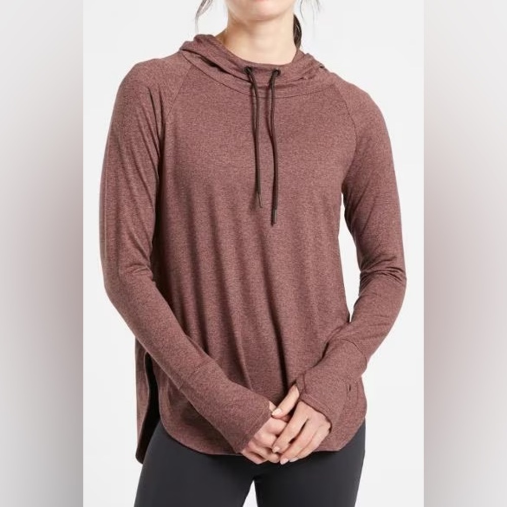 Athleta Uptempo Hoodie Walnut Brown Hearth Rose